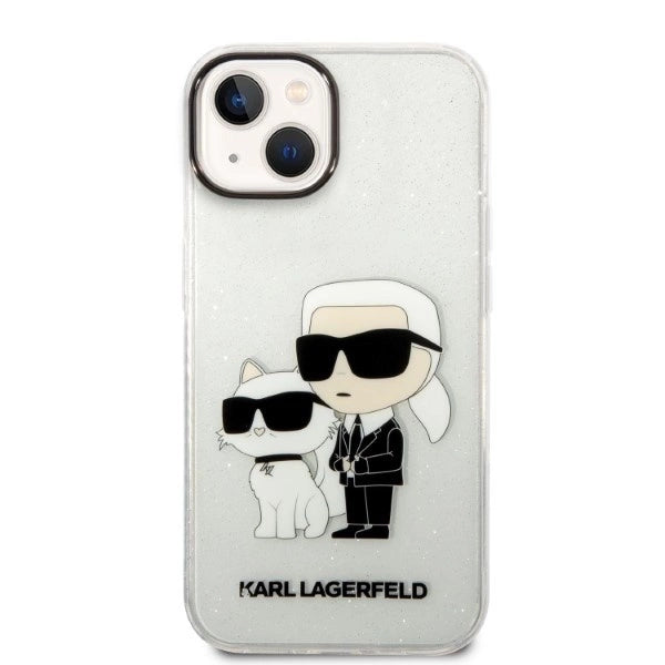 Karl Lagerfeld Glitter Karl&amp;Choupette case for iPhone 14 Plus - transparent_2