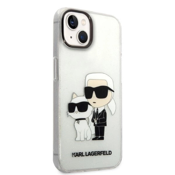 Karl Lagerfeld Glitter Karl&amp;Choupette case for iPhone 14 Plus - transparent_3
