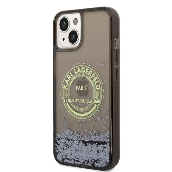Karl Lagerfeld Liquid Glitter RSG case for iPhone 14 Plus - black_1