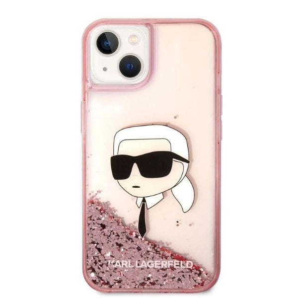 Karl Lagerfeld Glitter Karl's Head case for iPhone 14 Plus - pink_2