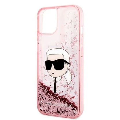 Karl Lagerfeld Glitter Karl's Head case for iPhone 14 Plus - pink_5