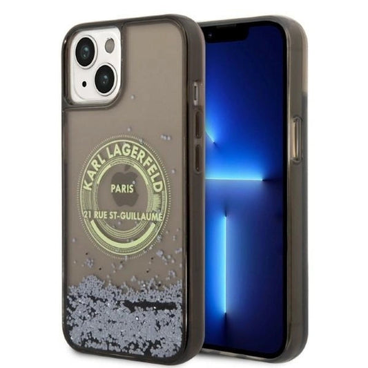 Karl Lagerfeld Liquid Glitter RSG case for iPhone 14 - black_0
