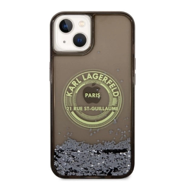 Karl Lagerfeld Liquid Glitter RSG case for iPhone 14 - black_2