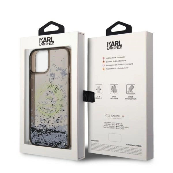 Karl Lagerfeld Liquid Glitter RSG case for iPhone 14 - black_7