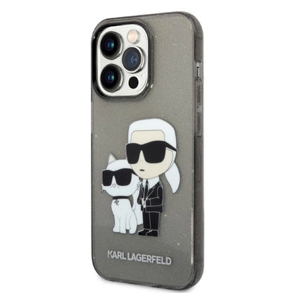 Karl Lagerfeld Glitter Karl&amp;Choupette case for iPhone 14 Pro Max - black_1
