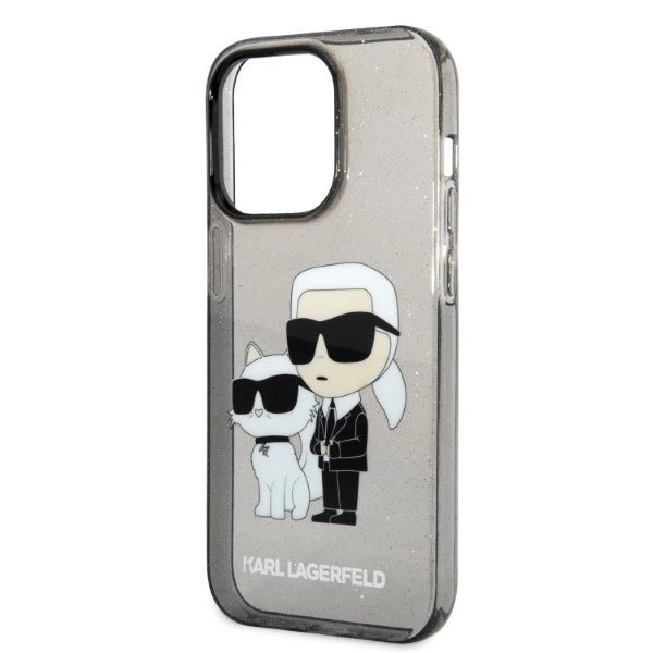 Karl Lagerfeld Glitter Karl&amp;Choupette case for iPhone 14 Pro Max - black_5