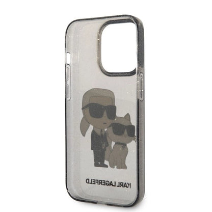 Karl Lagerfeld Glitter Karl&amp;Choupette case for iPhone 14 Pro Max - black_6