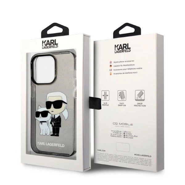 Karl Lagerfeld Glitter Karl&amp;Choupette case for iPhone 14 Pro Max - black_7