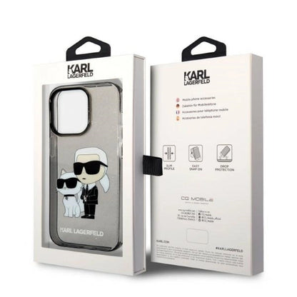 Karl Lagerfeld Glitter Karl&amp;Choupette case for iPhone 14 Pro Max - black_7