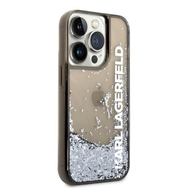 Karl Lagerfeld Liquid Glitter Elong case for iPhone 14 Pro Max - black_3