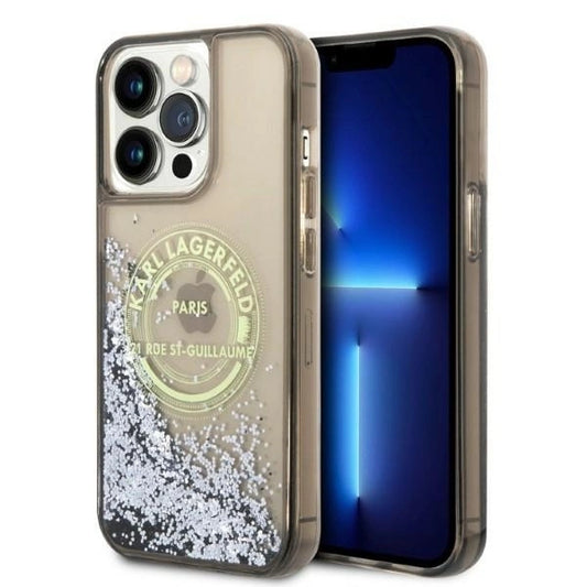 Karl Lagerfeld Liquid Glitter RSG case for iPhone 14 Pro Max - black_0