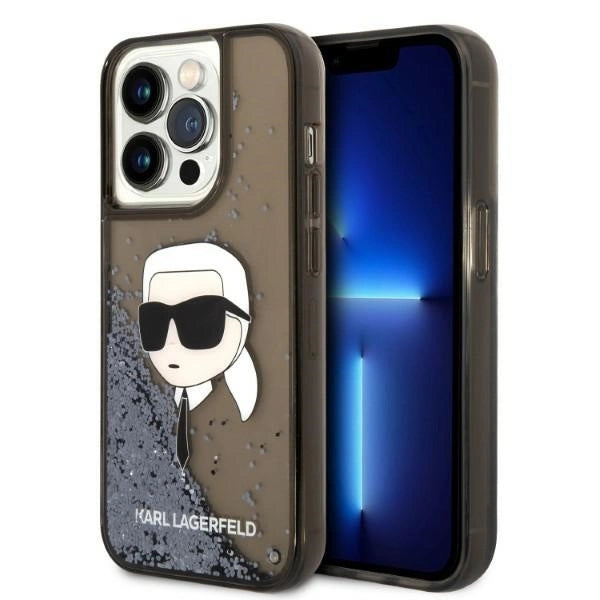 Karl Lagerfeld Glitter Karl's Head case for iPhone 14 Pro Max - black_0