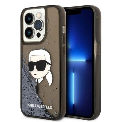 Karl Lagerfeld Glitter Karl's Head case for iPhone 14 Pro Max - black_0