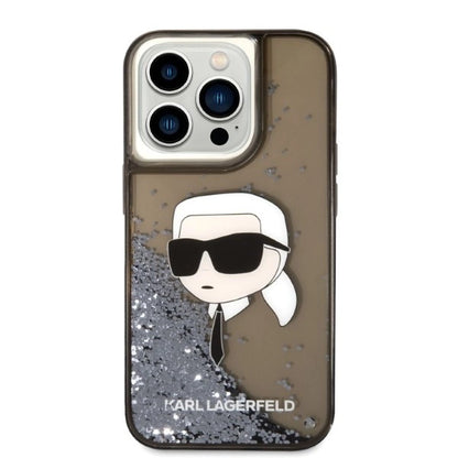 Karl Lagerfeld Glitter Karl's Head case for iPhone 14 Pro Max - black_2