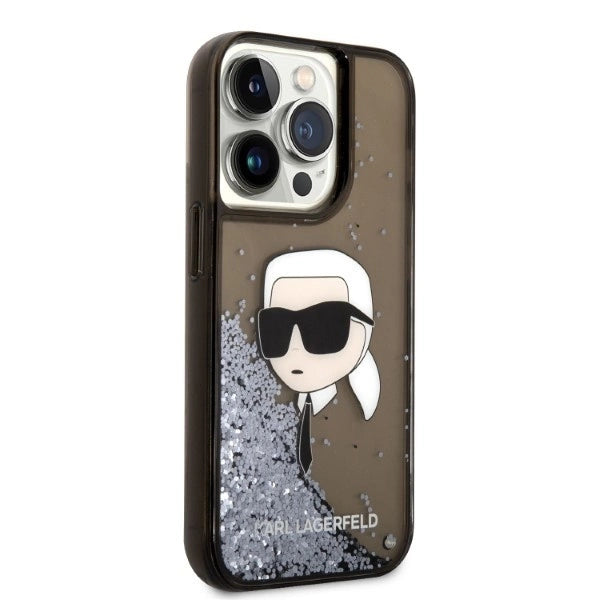 Karl Lagerfeld Glitter Karl's Head case for iPhone 14 Pro Max - black_3