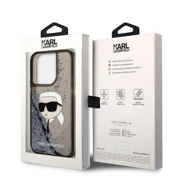 Karl Lagerfeld Glitter Karl's Head case for iPhone 14 Pro Max - black_7