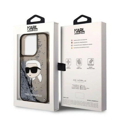 Karl Lagerfeld Glitter Karl's Head case for iPhone 14 Pro Max - black_7