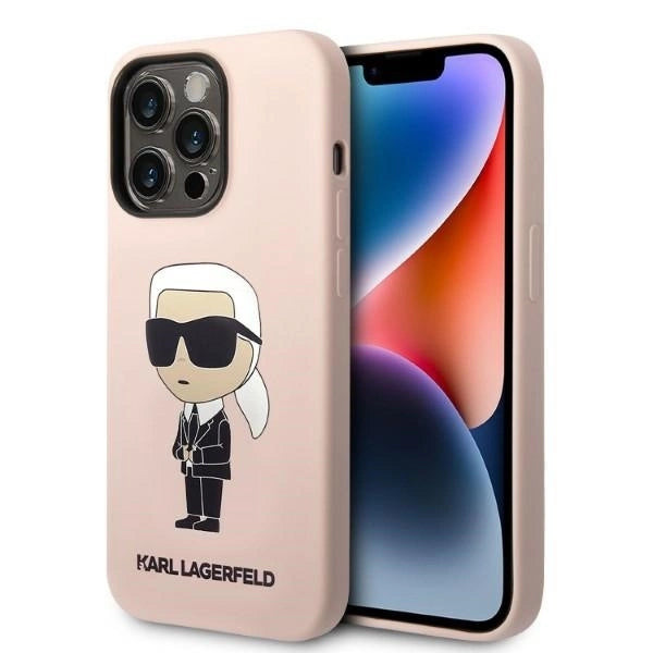 Karl Lagerfeld Silicone Ikonik MagSafe case for iPhone 14 Pro - pink_0
