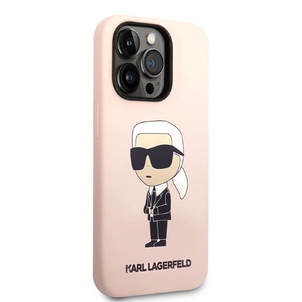 Karl Lagerfeld Silicone Ikonik MagSafe case for iPhone 14 Pro - pink_3