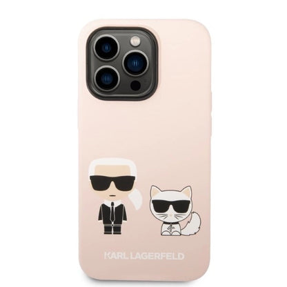 Karl Lagerfeld KLHMP14XSSKCI iPhone 14 Pro Max 6.7" hardcase light pink/light pink Silicone Karl &amp; Choupette Magsafe_2