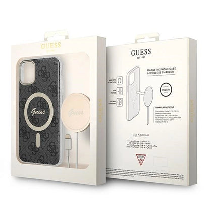 Set Guess GUBPN61H4EACSK Case+Charger iPhone 11 6.1" black/black hard case 4G Print MagSafe_9
