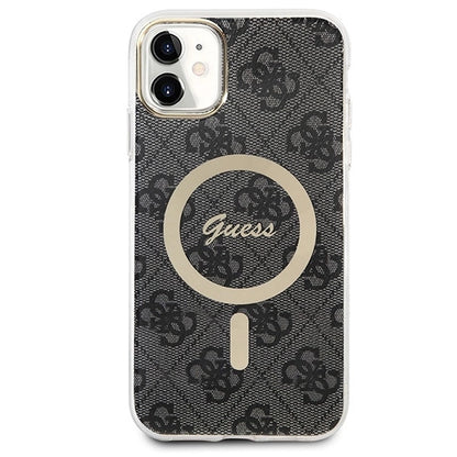 Set Guess GUBPN61H4EACSK Case+Charger iPhone 11 6.1" black/black hard case 4G Print MagSafe_2