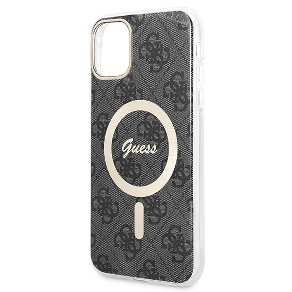 Set Guess GUBPN61H4EACSK Case+Charger iPhone 11 6.1" black/black hard case 4G Print MagSafe_5