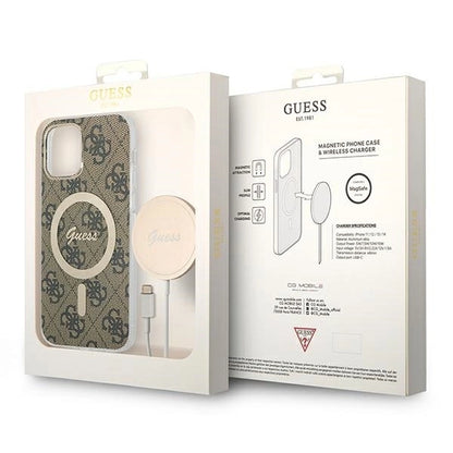 Set Guess GUBPP12MH4EACSW Case+ Charger iPhone 12/12 Pro brown/brown hard case 4G Print MagSafe_9