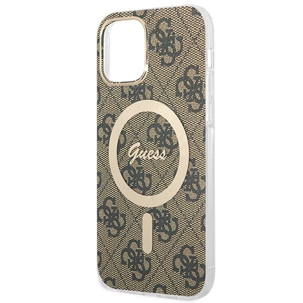 Set Guess GUBPP12MH4EACSW Case+ Charger iPhone 12/12 Pro brown/brown hard case 4G Print MagSafe_5
