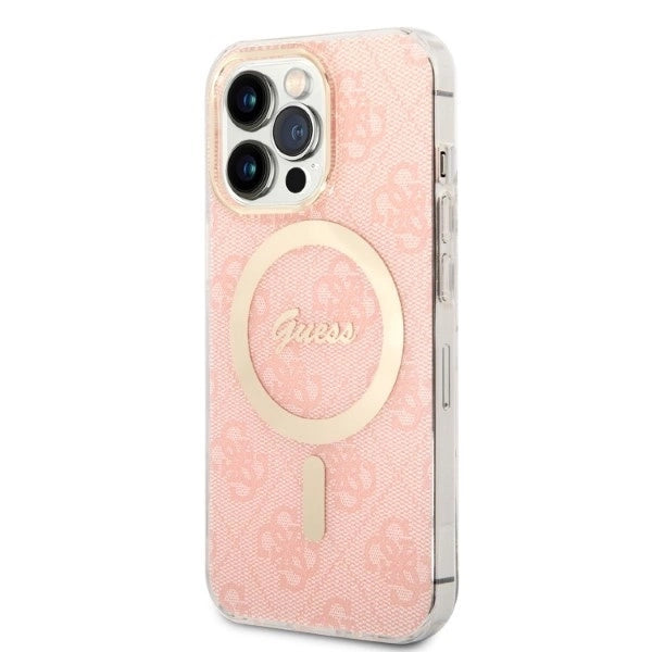 Set Guess GUBPP13LH4EACSP Case+ Charger iPhone 13 Pro pink/pink hard case 4G Print MagSafe_1