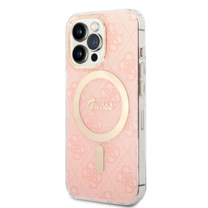Set Guess GUBPP13LH4EACSP Case+ Charger iPhone 13 Pro pink/pink hard case 4G Print MagSafe_1