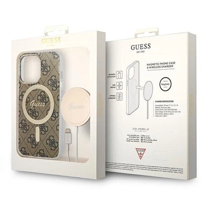 Set Guess GUBPP13LH4EACSW Case+ Charger iPhone 13 Pro brown/brown hard case 4G Print MagSafe_9