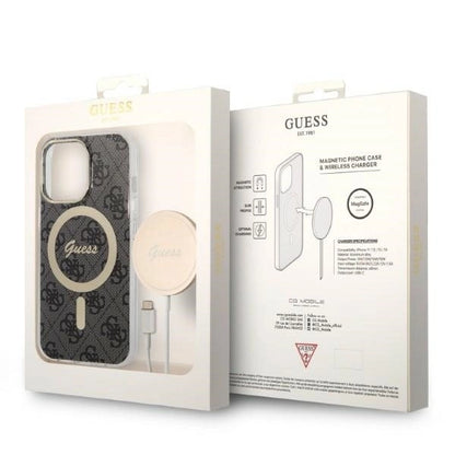 Set Guess GUBPP13XH4EACSK Case+ Charger iPhone 13 Pro Max black/black hard case 4G Print MagSafe_9