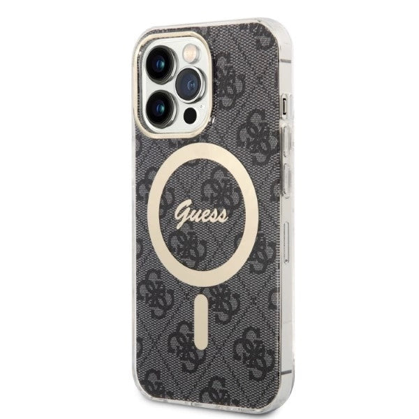 Set Guess GUBPP13XH4EACSK Case+ Charger iPhone 13 Pro Max black/black hard case 4G Print MagSafe_1