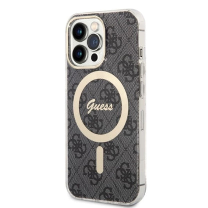 Set Guess GUBPP13XH4EACSK Case+ Charger iPhone 13 Pro Max black/black hard case 4G Print MagSafe_1