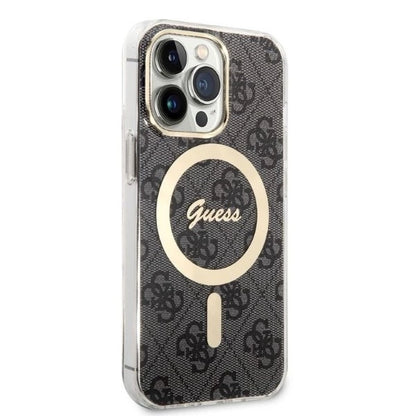 Set Guess GUBPP13XH4EACSK Case+ Charger iPhone 13 Pro Max black/black hard case 4G Print MagSafe_3