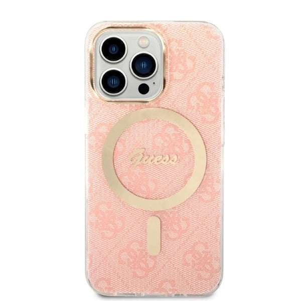 Set Guess GUBPP13XH4EACSP Case+ Charger iPhone 13 Pro Max pink/pink hard case 4G Print MagSafe_2