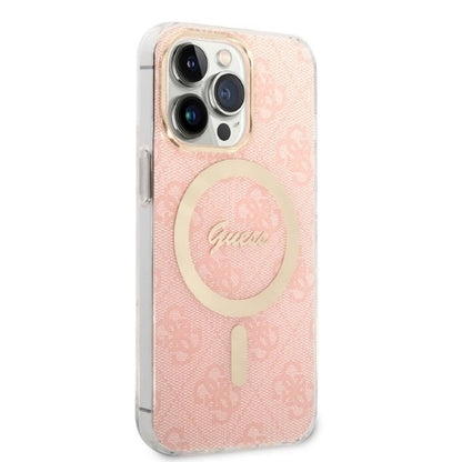 Set Guess GUBPP13XH4EACSP Case+ Charger iPhone 13 Pro Max pink/pink hard case 4G Print MagSafe_3