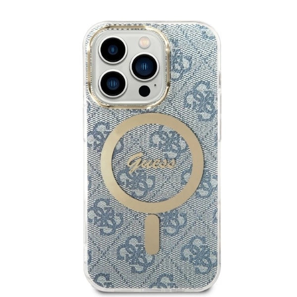 Set Guess GUBPP14LH4EACSB Case+ Charger iPhone 14 Pro 6.1" blue/blue hard case 4G Print MagSafe_2