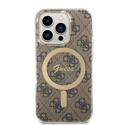 Set Guess GUBPP14LH4EACSW Case+ Charger iPhone 14 Pro 6.1" brown/brown hard case 4G Print MagSafe_2