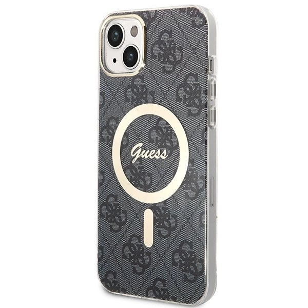 Set Guess GUBPP14MH4EACSK Case+ Charger iPhone 14 Plus 6.7" black/black hard case 4G Print MagSafe_1