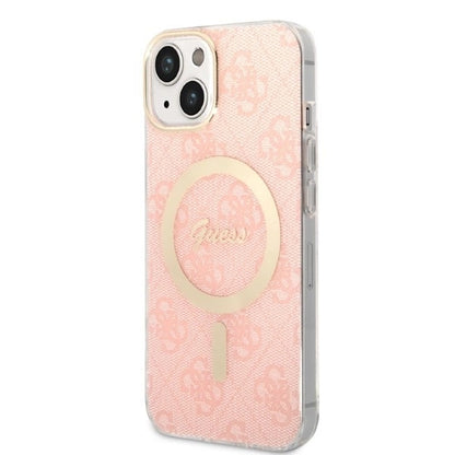 Set Guess GUBPP14MH4EACSP Case+ Charger iPhone 14 Plus 6.7" pink/pink hard case 4G Print MagSafe_1