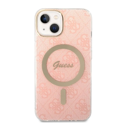 Set Guess GUBPP14MH4EACSP Case+ Charger iPhone 14 Plus 6.7" pink/pink hard case 4G Print MagSafe_2