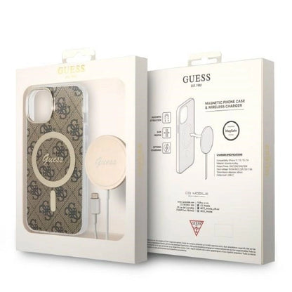 Set Guess GUBPP14MH4EACSW Case+ Charger iPhone 14 Plus 6.7" brown/brown hard case 4G Print MagSafe_9