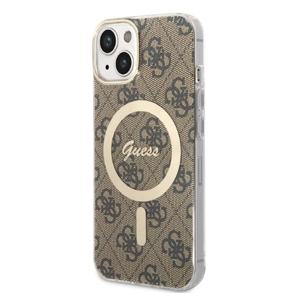 Set Guess GUBPP14MH4EACSW Case+ Charger iPhone 14 Plus 6.7" brown/brown hard case 4G Print MagSafe_1