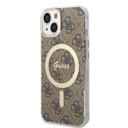 Set Guess GUBPP14MH4EACSW Case+ Charger iPhone 14 Plus 6.7" brown/brown hard case 4G Print MagSafe_1