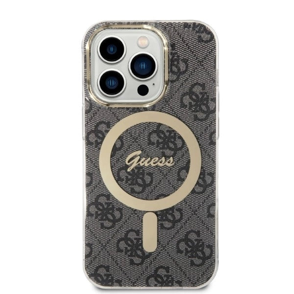 Set Guess GUBPP14XH4EACSK Case+ Charger iPhone 14 Pro Max 6.7" black/black hard case 4G Print MagSafe_2