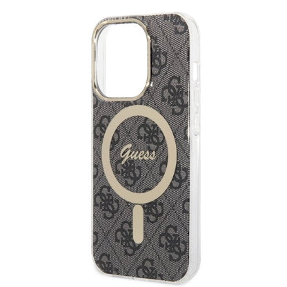 Set Guess GUBPP14XH4EACSK Case+ Charger iPhone 14 Pro Max 6.7" black/black hard case 4G Print MagSafe_5