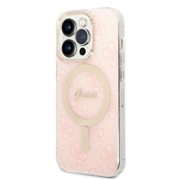 Guess 4G Print MagSafe Case + Charger Set for iPhone 14 Pro Max 6.7&quot; - Pink_1