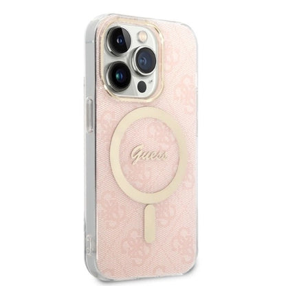 Guess 4G Print MagSafe Case + Charger Set for iPhone 14 Pro Max 6.7&quot; - Pink_3